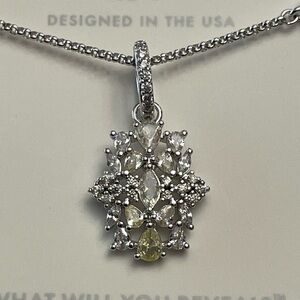 Bomb Party OG Necklace “Extra is Always Welcome” NK51795 Rhodium/Lemon CZ NIB